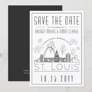 St. Louis City Save the Date   met vuurwerk Kaart