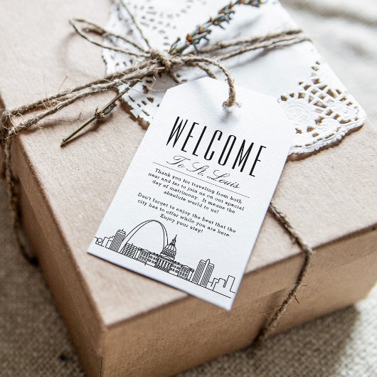 St. Louis City Skyline | Welkom boodschap Cadeaulabel