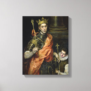 St. Louis en zijn Pagina, c.1585-90 Canvas Afdruk