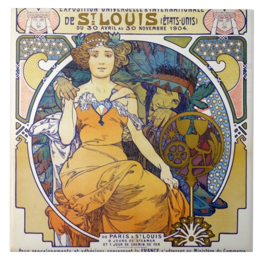 St. Louis Exhibition, Mucha Tegeltje (Voorkant)
