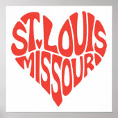 St. Louis Heart Shaped Word Art Poster (Voorkant)