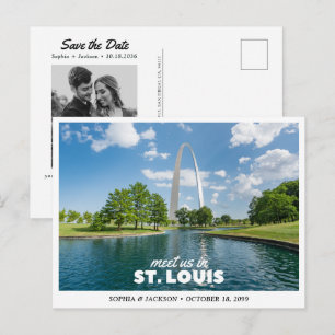 St. Louis Huwelijk Save the Date Reis Retro Briefkaart