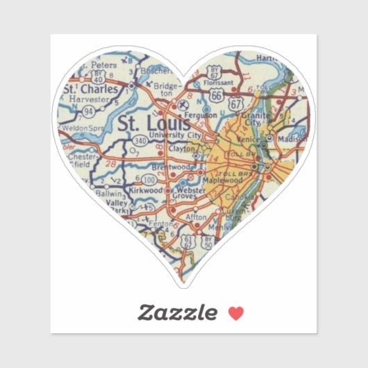  St. Louis Kaart Sticker (Vel)