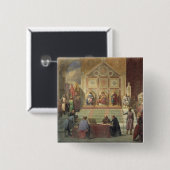 St. Louis King van Frankrijk Vierkante Button 5,1 Cm (Voorkant /achterkant)