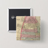 St Louis Map door Mitchell Vierkante Button 5,1 Cm (Voorkant /achterkant)