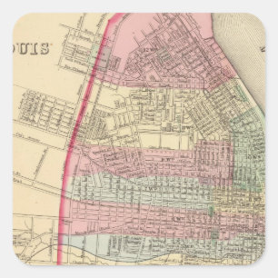 St Louis Map door Mitchell Vierkante Sticker