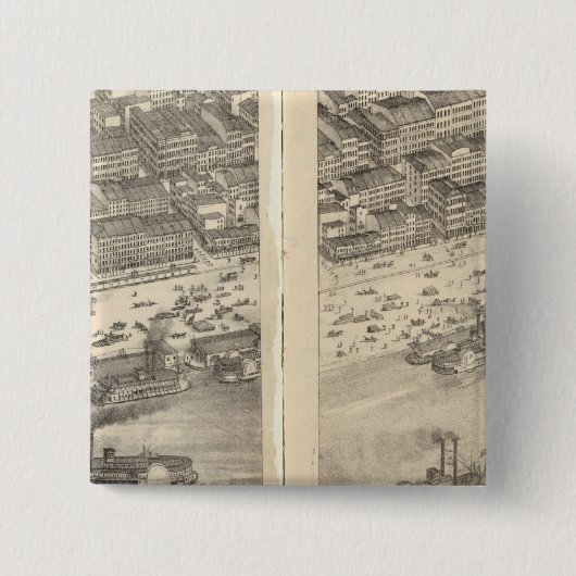 St. Louis, Missouri 3 Vierkante Button 5,1 Cm (Voorkant)