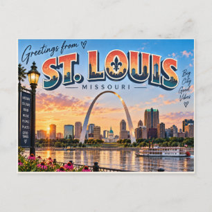 St. Louis, Missouri-ansichtkaart met de Gateway Briefkaart