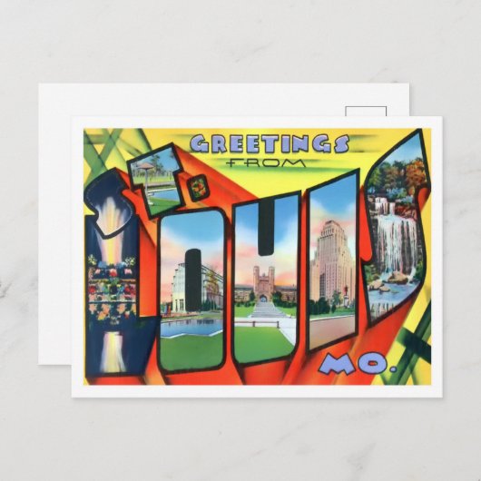 St. Louis, Missouri Big Letters Briefkaart (Voorkant / Achterkant)