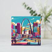 St Louis, Missouri | De gateway-boog Kaart (Staand voorkant)