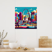 St Louis, Missouri | De gateway-boog Poster (Keuken)