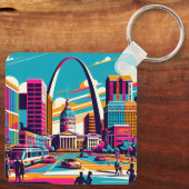 St Louis, Missouri | De gateway-boog Sleutelhanger (Achterkant)