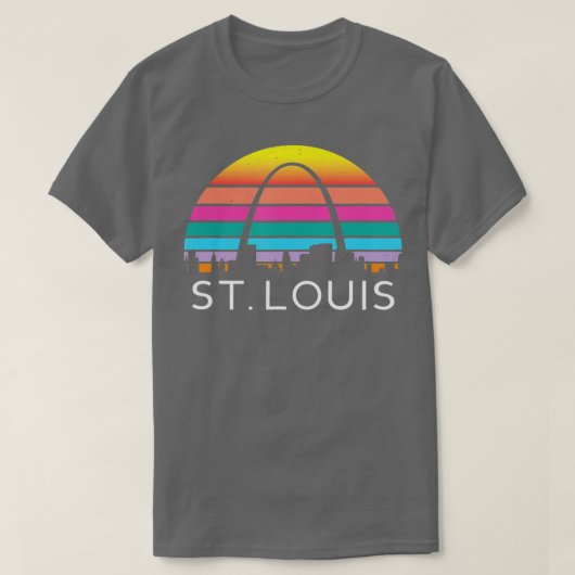 St Louis Missouri Gateway Arch Retro Mississippi R T-shirt (Design voorkant)