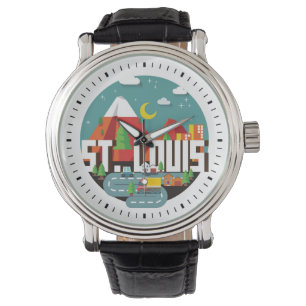 St. Louis, Missouri Geometric Design Horloge