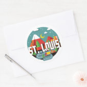 St. Louis, Missouri Geometric Design Ronde Sticker (Envelop)