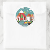 St. Louis, Missouri Geometric Design Ronde Sticker (Tas)