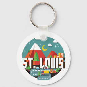St. Louis, Missouri Geometric Design Sleutelhanger