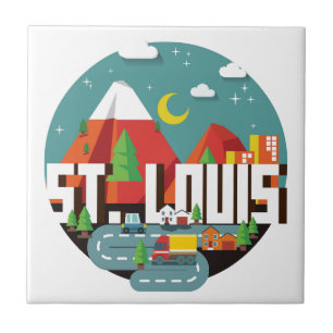 St. Louis, Missouri Geometric Design Tegeltje