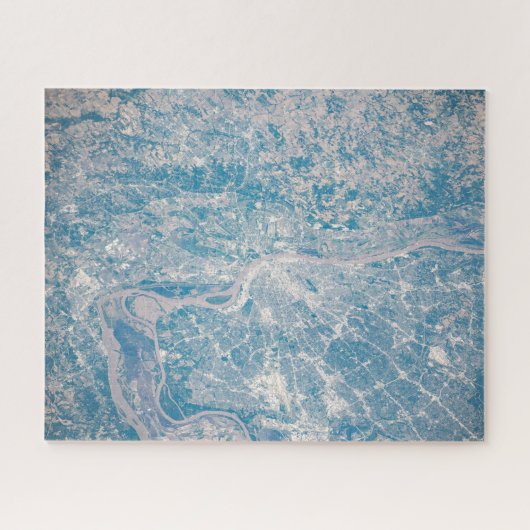 St. Louis, Missouri langs de Mississippi. Legpuzzel (Horizontaal)