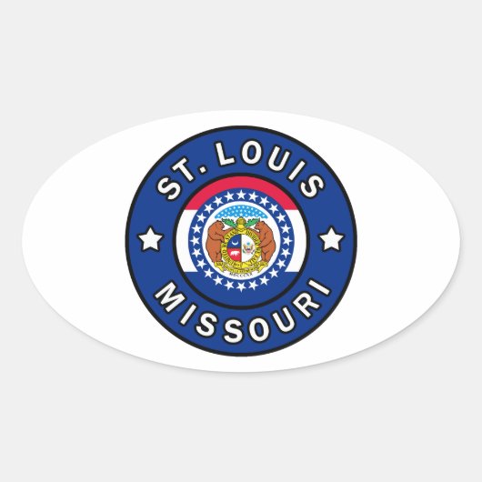 St. Louis Missouri Ovale Sticker (Voorkant)