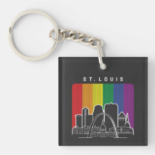 St. Louis Missouri Regenboog Vlag LGBTQAI Pride Sleutelhanger