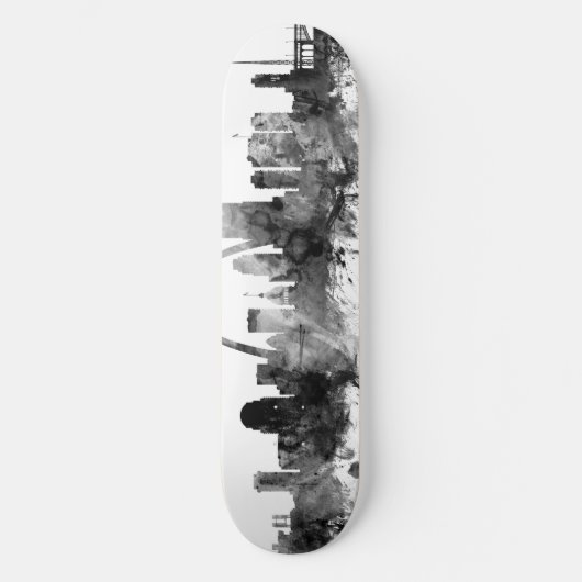 St. Louis Missouri Skyline Black White Skateboard (Voorkant)