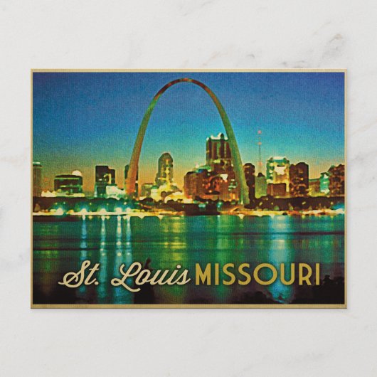 St. Louis Missouri Skyline Briefkaart (Voorkant)