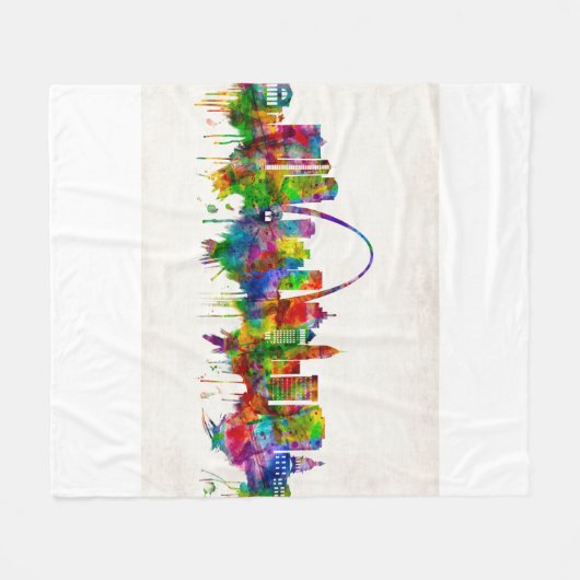 St. Louis Missouri Skyline Fleece Deken (Voorkant (Horizontaal))