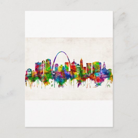 St. Louis Missouri Skyline Uitnodiging Briefkaart (Voorkant)