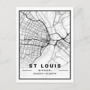 St Louis Missouri USA Travel City Map Briefkaart