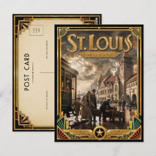 St. Louis Missouri Vintage Art Deco Gouden Tijdper Briefkaart