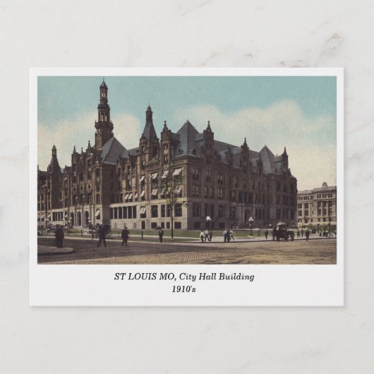 St. Louis MO, oud briefkaart stadhuis (Voorkant)
