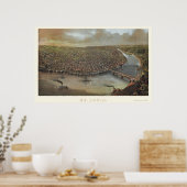 St. Louis, MO Panoramic Map - 1873 Poster (Keuken)