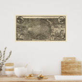 St. Louis, MO Panoramic Map - 1876 Poster (Keuken)