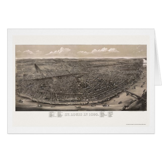 St. Louis, MO Panoramic Map - 1895 (Voorkant Horizontaal)