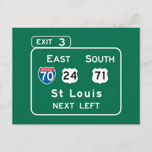 St. Louis, MO Road Sign Briefkaart