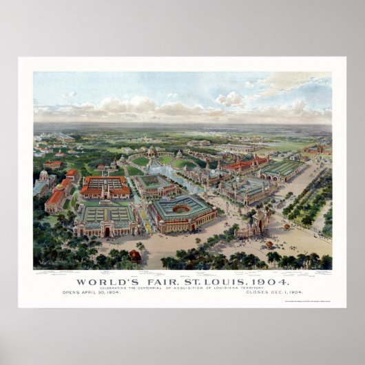 St. Louis, MO World's Fair Panoramic Map - 1904 Poster (Voorkant)