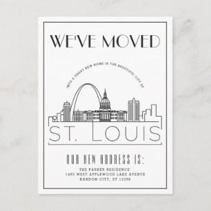 St. Louis Modern Deco   Adres Gewijzigd Aankondigingskaart