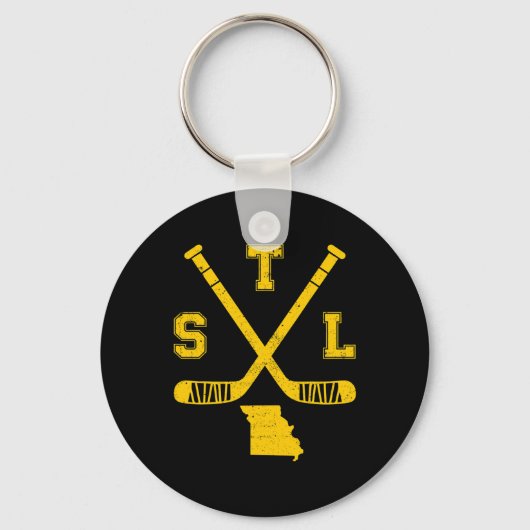 St. Louis Retro Grappige Hockey Sticks State Outil Sleutelhanger (Voorkant)