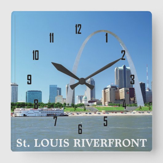 St. LOUIS RIVERFRONT Vierkante Klok (Voorkant)