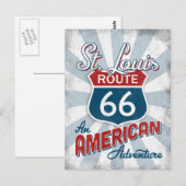 St Louis Route 66  Amerika Missouri Briefkaart (Voorkant / Achterkant)