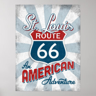 St Louis Route 66  Amerika Missouri Poster