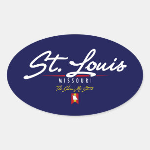 St. Louis Script Ovale Sticker