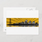 St. Louis Skyline Briefkaart (geel) (Voorkant / Achterkant)