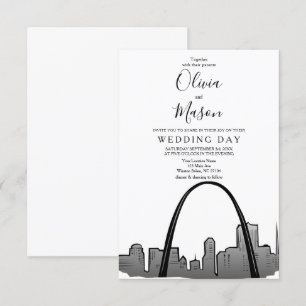 St Louis Skyline Cityscape Wedding Invitation Kaart