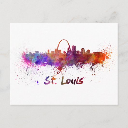 St. Louis skyline in waterverf Briefkaart (Voorkant)