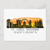 St. Louis Skyline Map Coordinates Briefkaart (Voorkant)