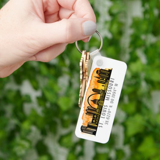 St. Louis Skyline Map Coordinates Sleutelhanger (Hand)