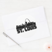 St Louis Skyline Ronde Sticker (Envelop)