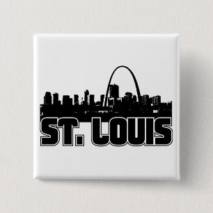 St Louis Skyline Vierkante Button 5,1 Cm